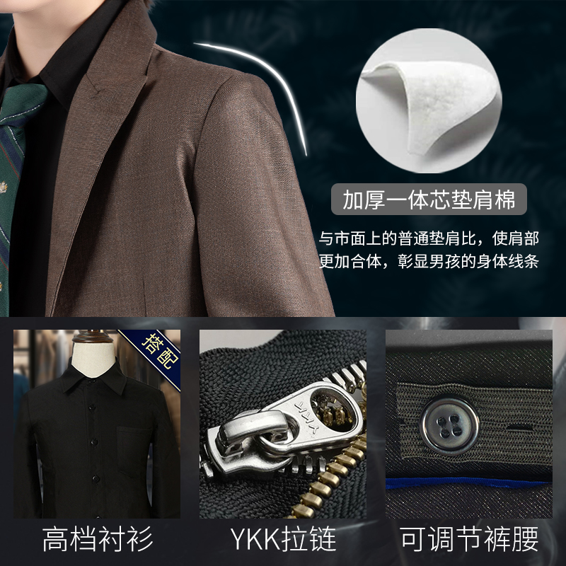 儿童西装套装男童西服外套花童婚礼主持人钢琴表演礼服中大童西装