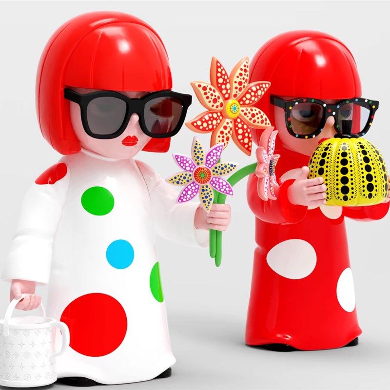 草间弥生主理人雕塑摆件潮玩模型设计师工作室,家居饰品,桌面摆件,淘宝优惠券,粉丝福利购,淘宝优惠卷