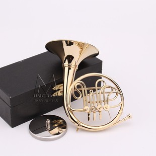 圆号模型摆件乐器模型管乐迷你法国号纯铜圆号胸针圆号车摆饰客厅