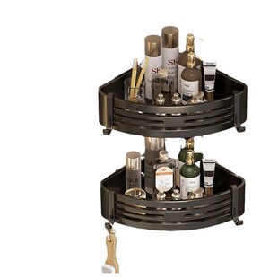 卫生间置物架太空铝浴室三角架免打孔壁挂式洗手间加高镂空收纳架