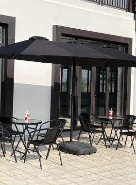 户外奶茶外摆大遮阳伞防水店户外太阳伞大型商用伞长方形咖啡厅伞