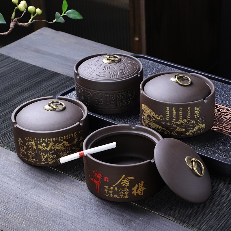 中号烟灰缸创意个性陶瓷烟缸家用复古中式客厅轻奢办公室潮流烟缸,节庆用品/礼品,时尚烟灰缸,淘宝优惠券,粉丝福利购,淘宝优惠卷