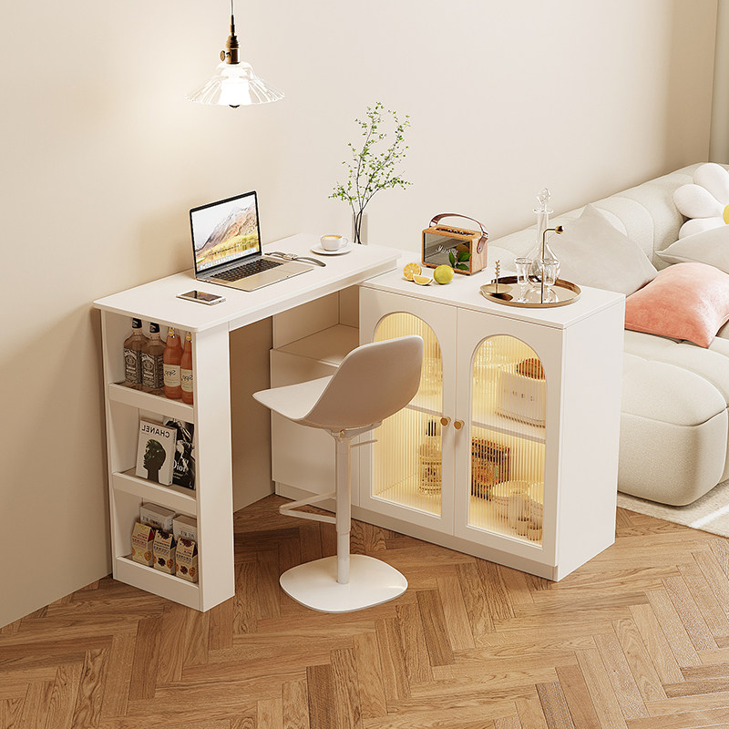 轻奢奶油风小户型折叠餐边柜餐桌一体客厅转角吧台收纳储物柜定制,住宅家具,餐边柜,淘宝优惠券,粉丝福利购,淘宝优惠卷
