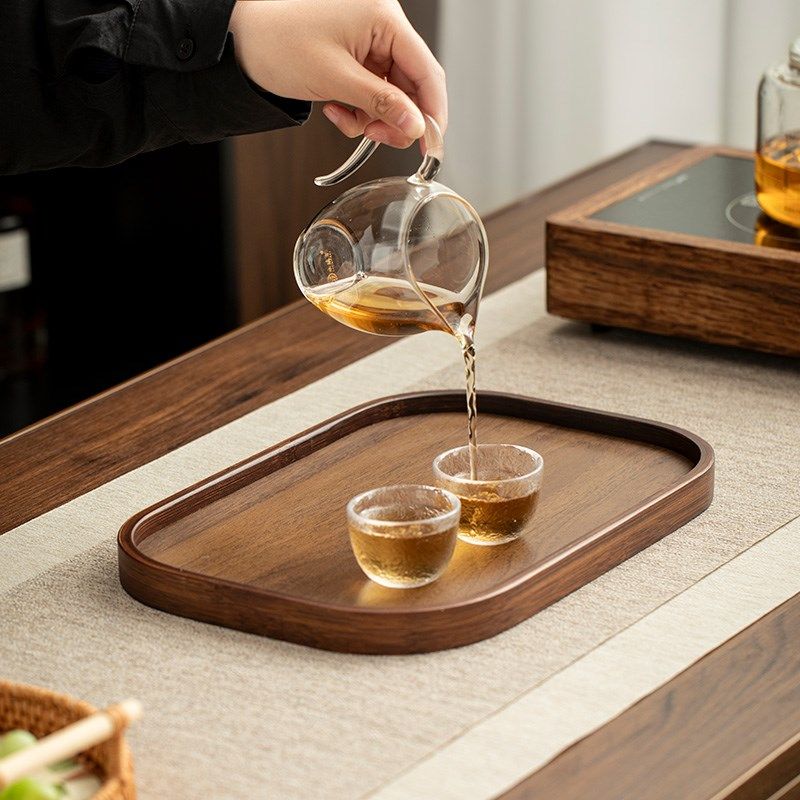 胡桃色竹木茶盘家用客厅茶台托盘茶具收纳盘茶道配件茶海托盘,餐饮具,茶盘,淘宝优惠券,粉丝福利购,淘宝优惠卷