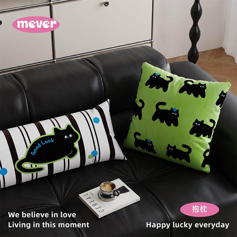 靠垫午古睡猫猫床头复风车载抱枕枕套腰靠枕客厅沙发长条ltao1000