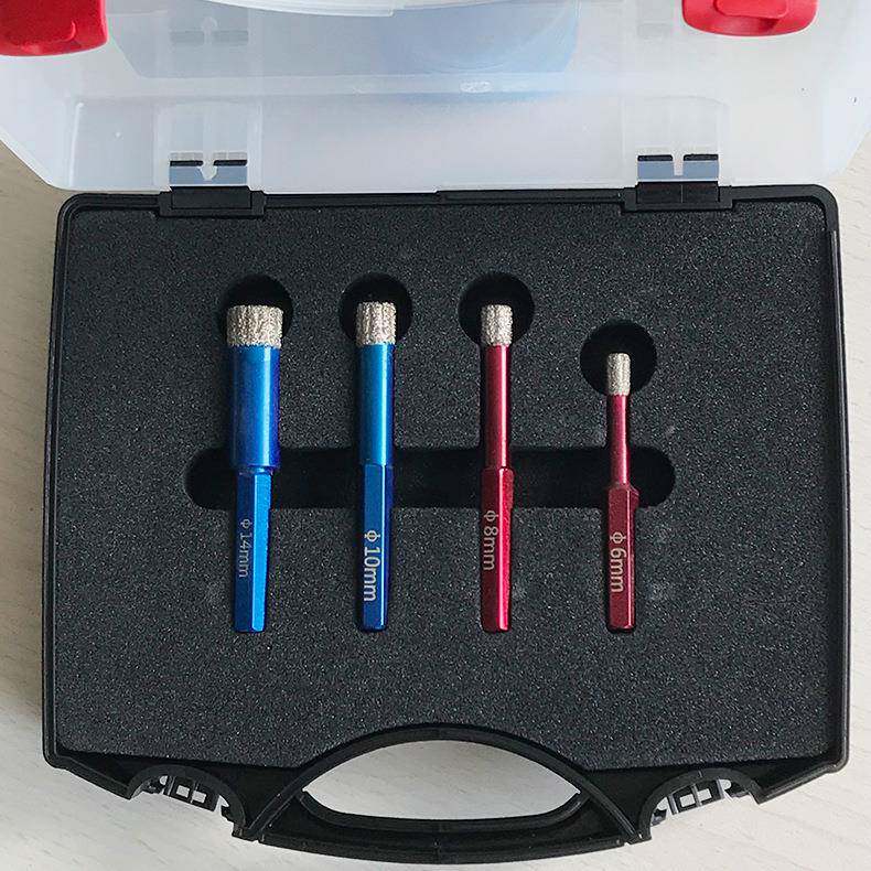钎焊金石瓷砖开孔切割工具套组大理石岩板刚瓷器开孔钻头BDK17套