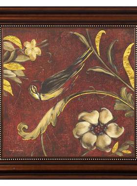 床头枝装人饰画复古美卧室喜上头花鸟客厅挂式画欧式主XOS卧老房