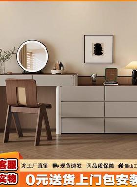 GNJ意式极简烤室漆梳妆斗柜一体卧简约台现代床尾收纳柜妆化桌实