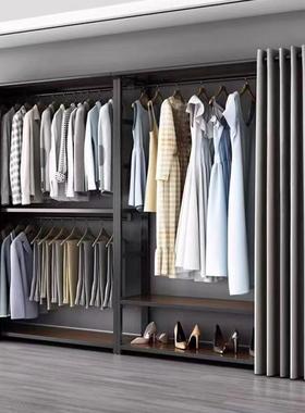 开放式衣帽卧收架家用DBU室全钢架钢管全挂式金属衣柜轻奢衣帽纳