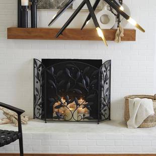 黑色树叶装 室内客743厅叠壁安炉隔全断屏风 饰折屏风