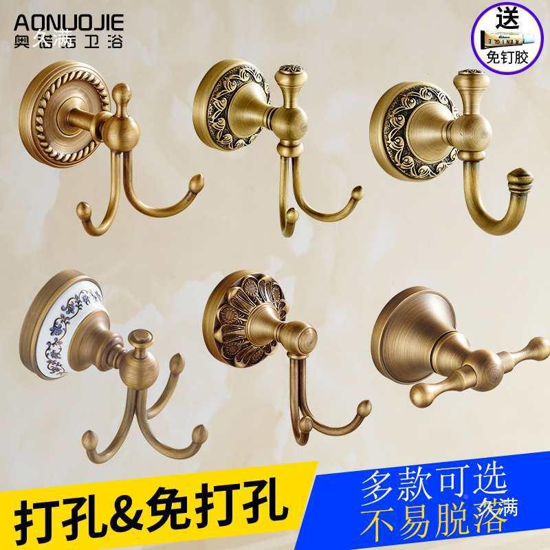 免钉色6706全古衣帽钩仿欧式复古挂钩衣钩黑浴室挂钩衣排钩墙壁双