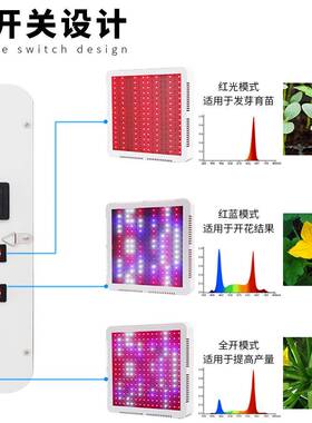 双开关植物灯LE光谱植全物生长灯可串联D室VJM内蔬多肉补菜光灯