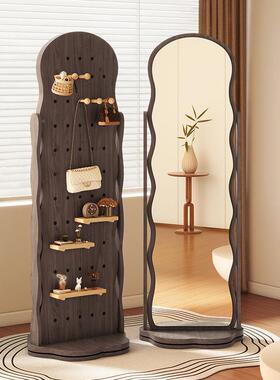 旋转穿衣镜洞洞板镜PRZ全身家用挂一体镜子置物落架地镜女生衣试