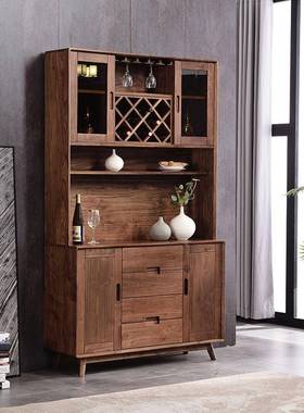 ISV新中式约客厅黑胡桃木餐能边高柜简多功新中简式靠墙家约用酒