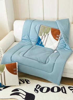 025款全棉时新尚刺绣设工艺抱枕计被2105*145DM-31040芳华-蓝