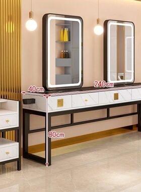 理镜发单双面发台发廊一体工作台美店柜子qwe50368烫染LED网红店