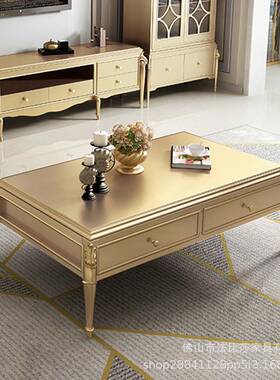 美式轻奢茶电视柜组合现代简欧式约户型实木几LXV客厅地柜香小槟