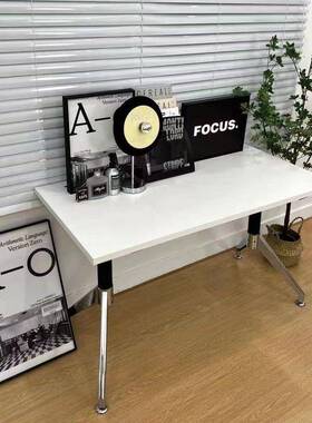 现电脑台式桌简约OWK家用书桌餐桌会代轻奢办公洽谈桌椭圆议桌工