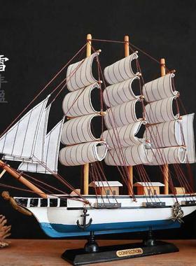 手地F87589MT中模实木质帆船艺模型送男摆件工品船一帆风顺