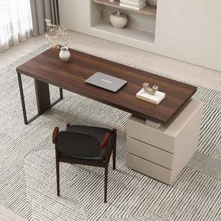 意式 极简书烟桌设计师伸缩熏简约家用奢轻XRS办公桌实木电脑桌写