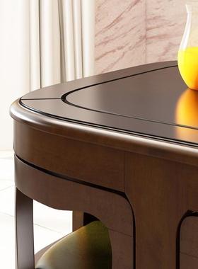 中实用木简高档餐式桌椅组合实木ELC小约户型家餐桌椅省空间隐藏