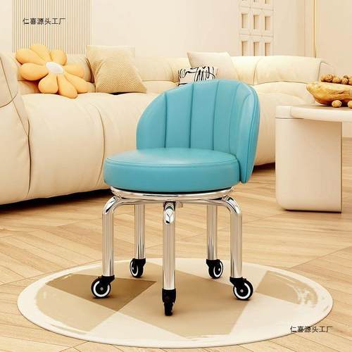 滑板移轮矮凳万向小凳子靠背小凳家用带轮娃可动儿童ZOM学步美缝