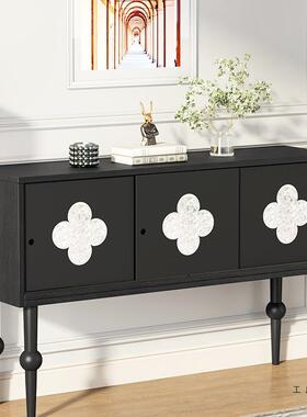 玄关柜法黑色超薄AXN窄客厅式玄关台装饰柜廊入户极走过道尽头柜