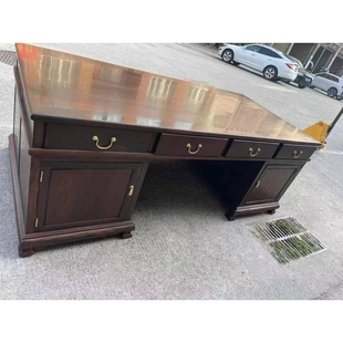 老挝大红酸枝交趾黄檀明式弯脚办公桌写字台大班台大画案书画桌