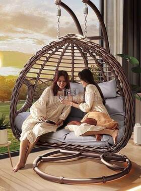 于阳户外吊篮秋千庭人院双吊椅家用阳台室内网床AJR红鸟巢吊藤椅