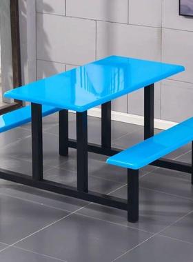 学校学吃生员工11157食堂餐椅小店快餐店不锈人钢连体餐桌4人8桌