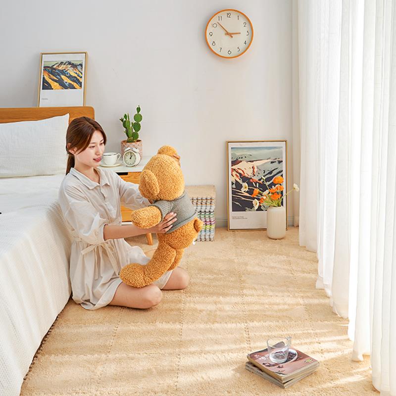 床边地15毯家用室网红in卧s风少女拼接垫冬保天暖房地间整铺垫冬