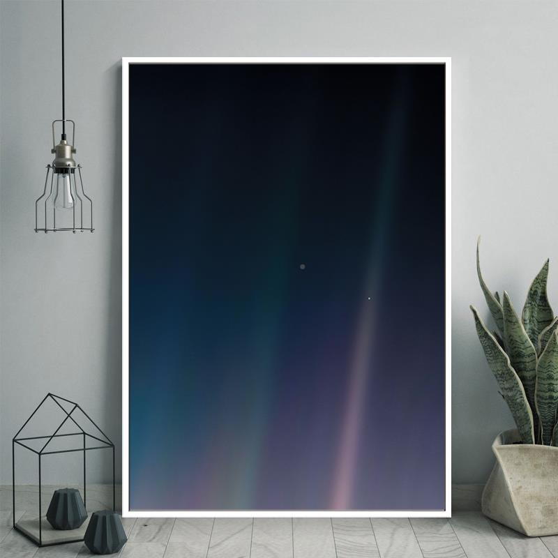 暗淡客蓝点饰画厅墙画卧室象壁画宇宙星抽HG1367空太空淡装蓝色圆