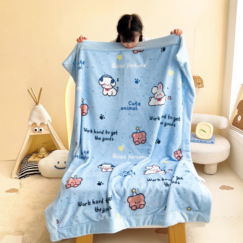 童毛毯加厚春秋冬毯子幼儿园午睡小学儿生盖小被子新生婴儿小VSF