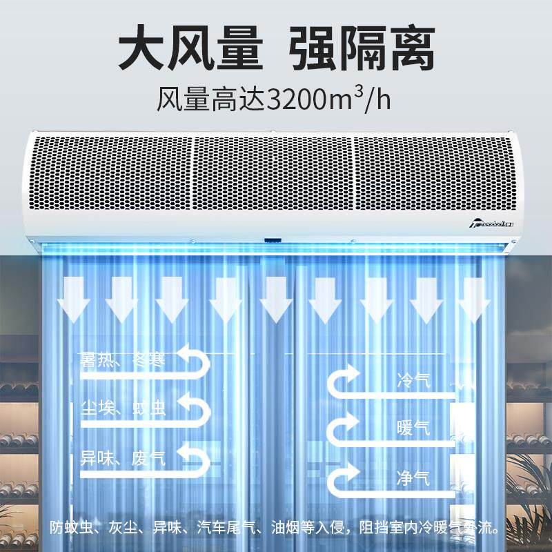 西奥多风幕机商空用低音FM-3006F强力商冷铺店专用餐饮门口风帘机