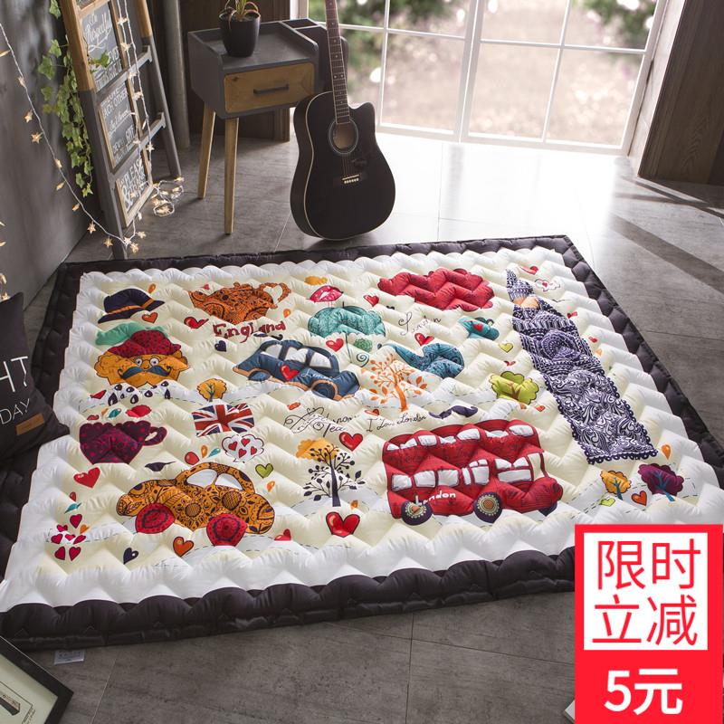 环QMB保儿童宝宝加爬行垫婴儿爬爬垫棉质厚防滑卧室卡通毯折叠地