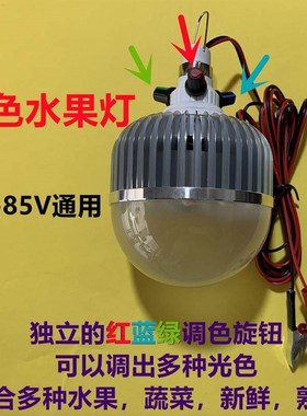 12VLED可调色水果灯夜市灯电动三轮车48V60V生鲜灯红色灯地摊灯