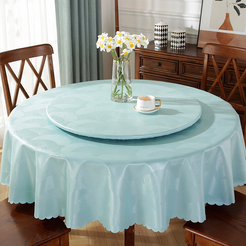 大圆桌布防水防油防烫免洗家用圆形餐桌布欧式酒店饭店圆桌转盘套
