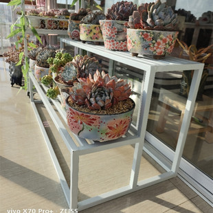 【花含烟】阳台多肉花架多层落地室内绿植兰花架子梯形花架室外