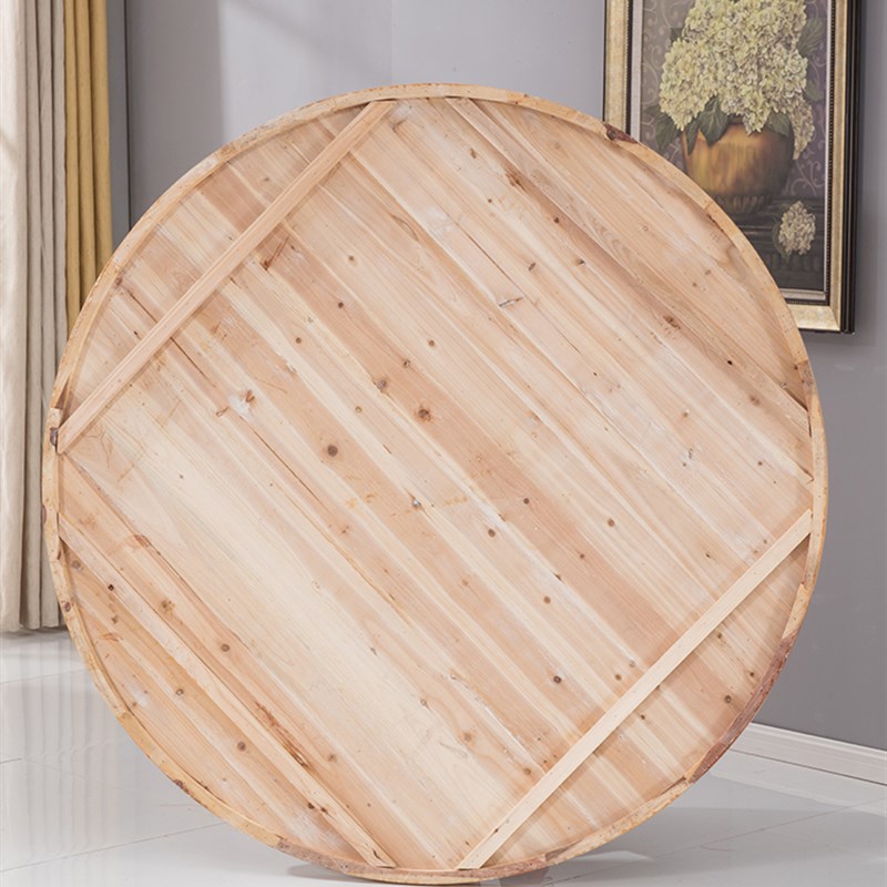 实木餐台杉木圆桌面板酒店大圆桌饭店圆餐桌宴会酒席餐厅圆桌折叠