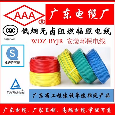 WDZB低烟无卤阻燃辐照高温 广东电缆厂 电线软线线缆国标电线电缆