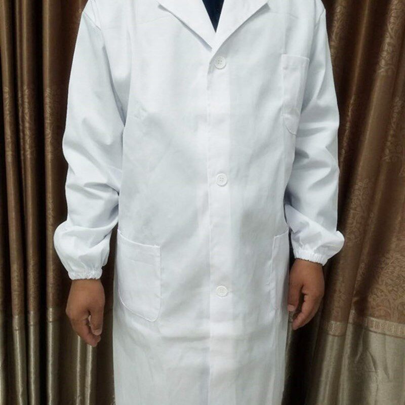 白大褂长袖 松紧袖口 实验服学生 实验室医院 医生服 护士服 男女
