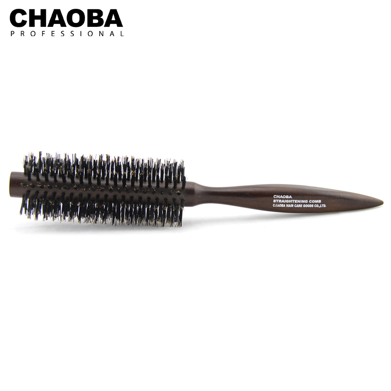 CHO B卷发梳子梨花梳滚梳 圆筒梳卷发梳子桃木毛碌猪鬃毛造型梳