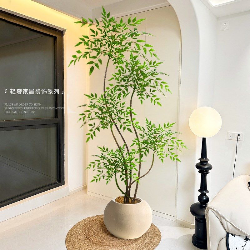 南天竹仿真绿植大型室内盆栽装饰花摆件客厅落地树高级仿生假植物