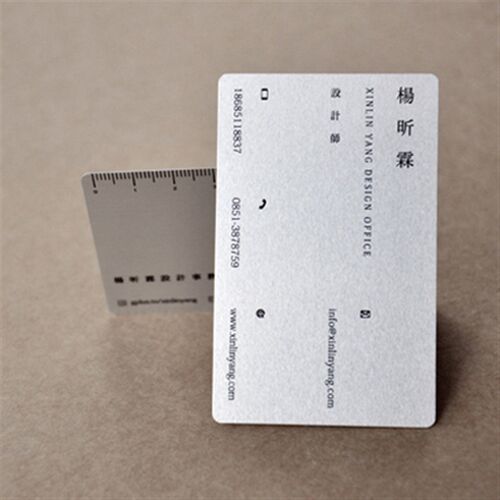 金属银色名片印刷(铝合金材质)0.45mm0.22mm厚度