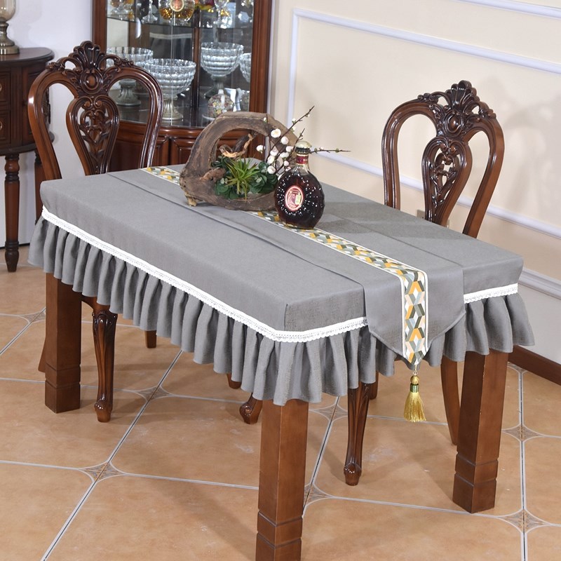 纯色桌布高级感会议桌布长方形布艺床头柜书桌茶几桌罩可机洗