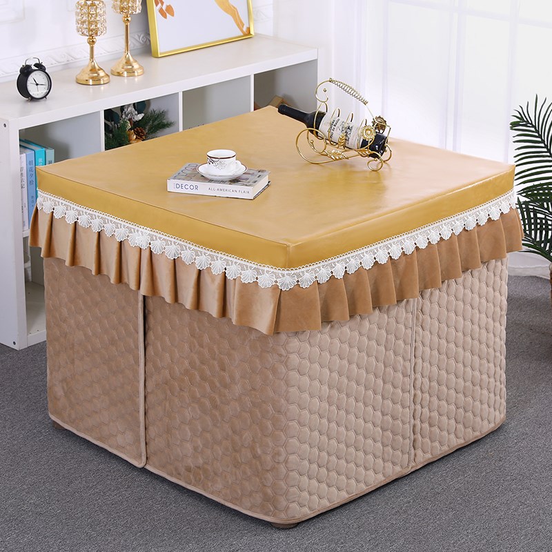 加厚加绒麻将机烤火围罩四方桌麻将桌烤火罩被桌布正方形桌子罩