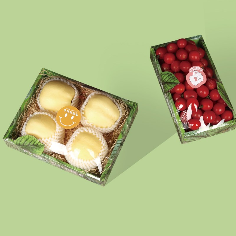 辛晟货架陈列水果打包盒百搭纸质水果包装搭配托盘简约礼盒包装盒