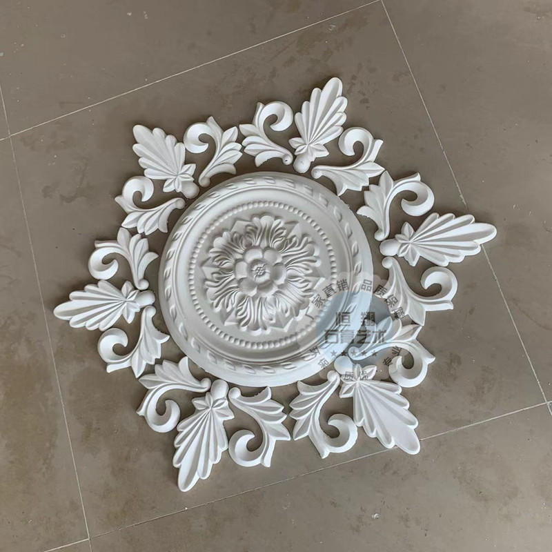 法式灯盘小尺寸玄关餐厅书房吊顶天花板镂空花片花角圆盘灯托装饰