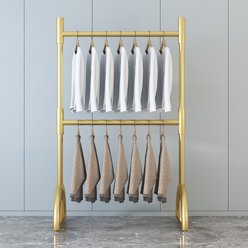 凉衣架阳台家用落地折叠室内简易双层衣架升降卧室上下三层挂衣架