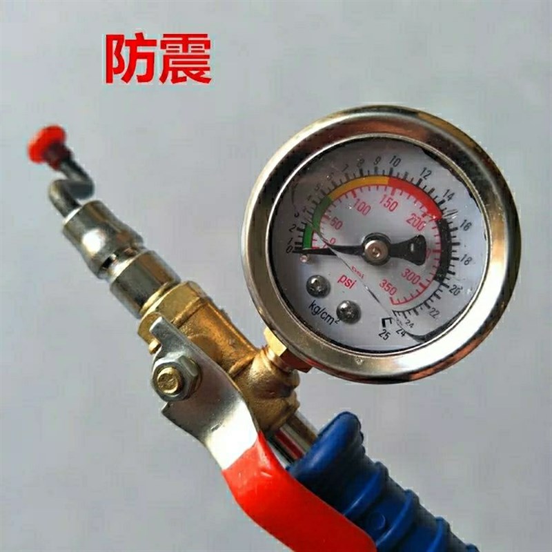 汽车轮胎快速充气杆快速充气嘴带油水防震胎压打气杆充气胎压杆表